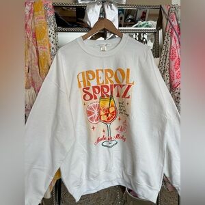 Altar'd State White Graphic Crewneck Sweatshirt